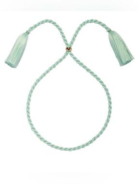 NWT Loren Hope marina cord Tassel Rope Necklace in aqua.